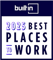 Image with text: "built in 2025 Best Places to Work" in a bold, modern font.