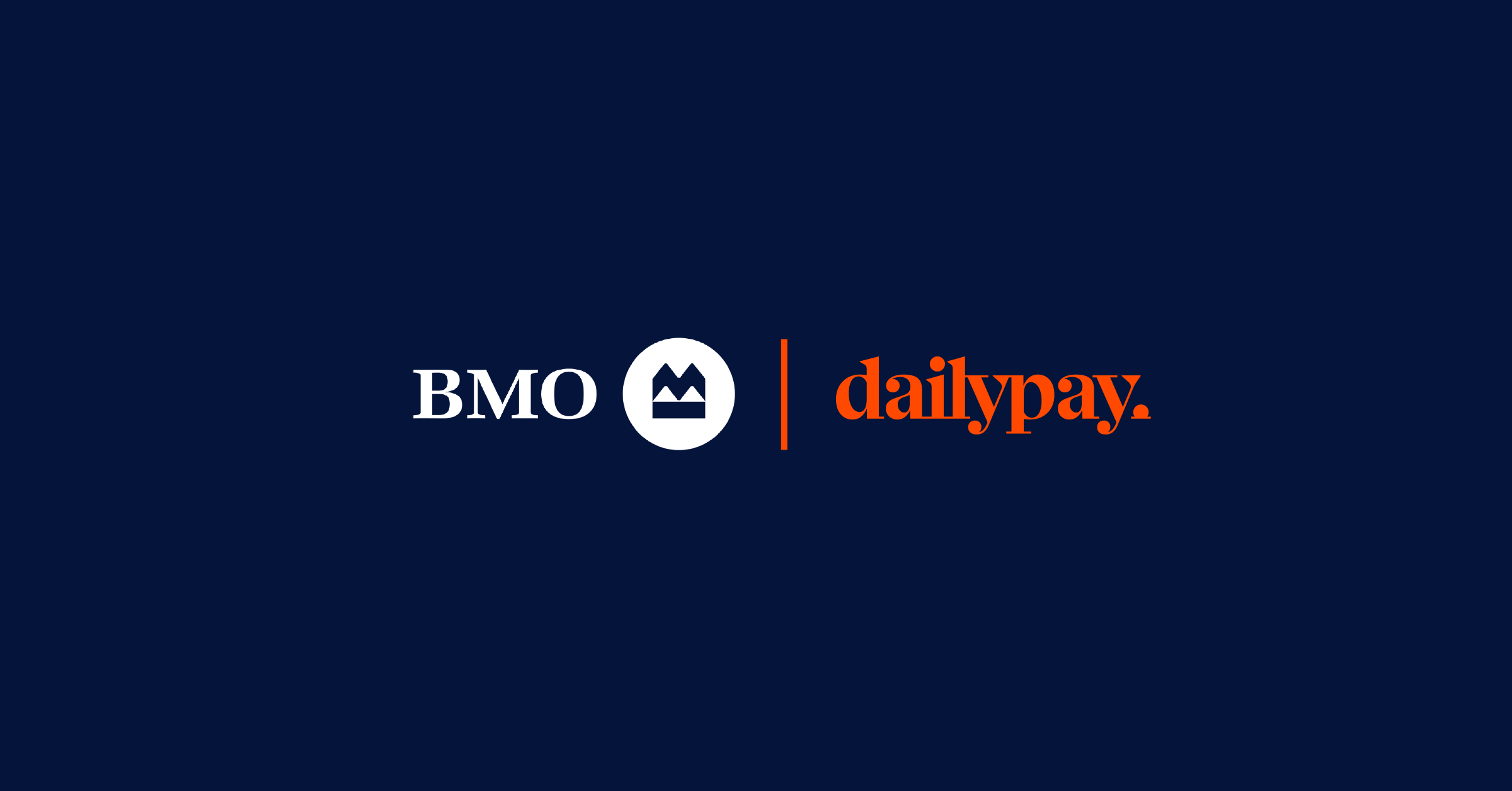 BMO and DailyPay logos on a dark blue background.